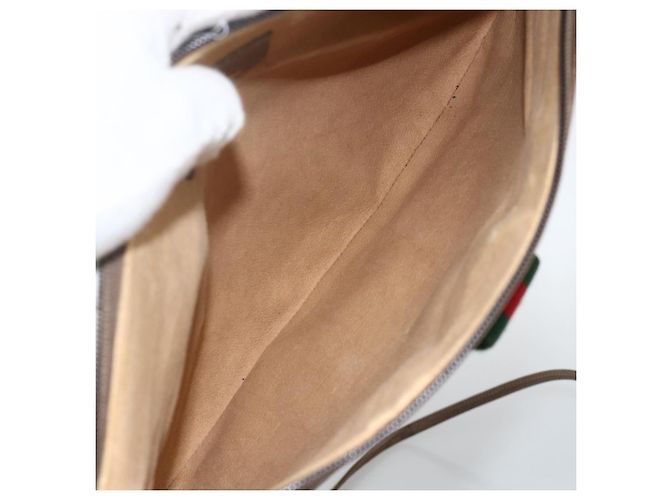 Borsa Sherry Line GG Supreme Web di GUCCI in PVC beige e oro 904 02 026 Auth BA11774 D'oro - vista 10