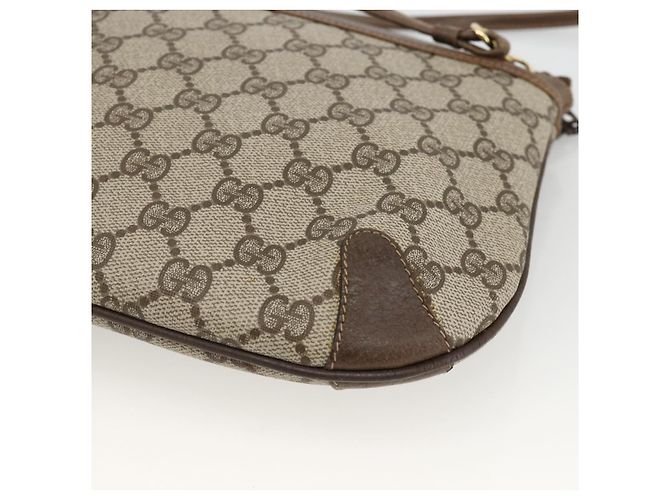 Borsa Sherry Line GG Supreme Web di GUCCI in PVC beige e oro 904 02 026 Auth BA11774 D'oro - vista 16