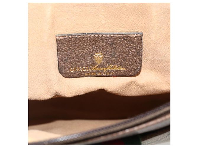 Borsa Sherry Line GG Supreme Web di GUCCI in PVC beige e oro 904 02 026 Auth BA11774 D'oro - vista 18