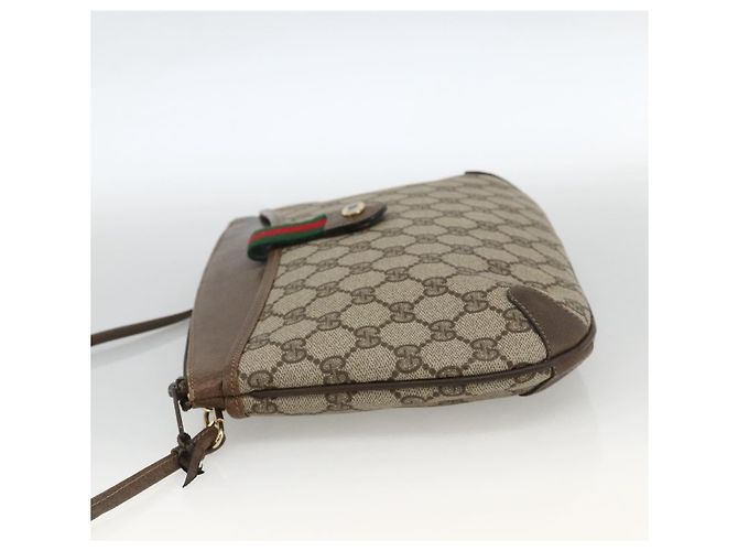 Borsa Sherry Line GG Supreme Web di GUCCI in PVC beige e oro 904 02 026 Auth BA11774 D'oro - vista 3