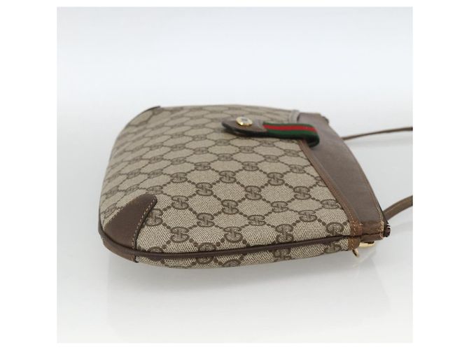 Borsa Sherry Line GG Supreme Web di GUCCI in PVC beige e oro 904 02 026 Auth BA11774 D'oro - vista 4