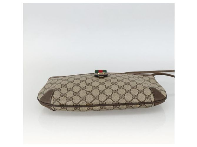 Borsa Sherry Line GG Supreme Web di GUCCI in PVC beige e oro 904 02 026 Auth BA11774 D'oro - vista 5