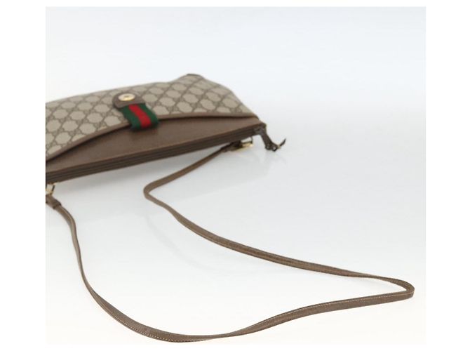 Borsa Sherry Line GG Supreme Web di GUCCI in PVC beige e oro 904 02 026 Auth BA11774 D'oro - vista 7