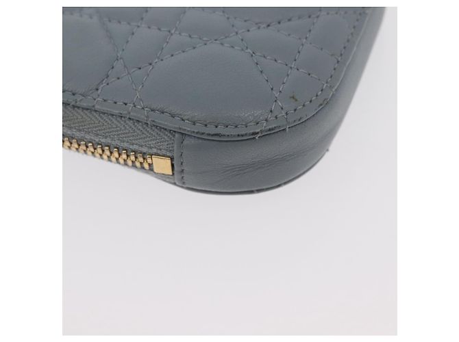 Borsa a tracolla in pelle di agnello grigia con catena Christian Dior Cannage Auth BAZ467 - vista 16