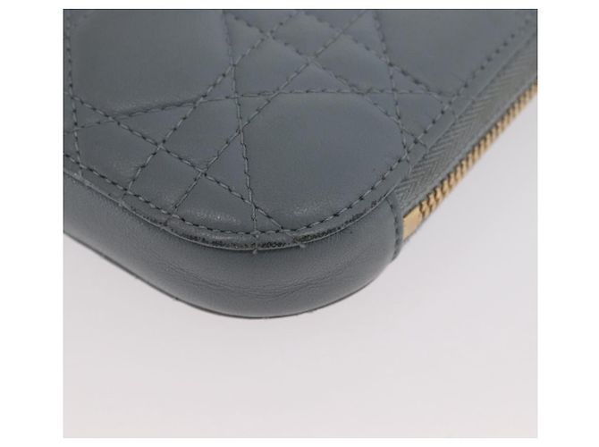 Borsa a tracolla in pelle di agnello grigia con catena Christian Dior Cannage Auth BAZ467 - vista 17