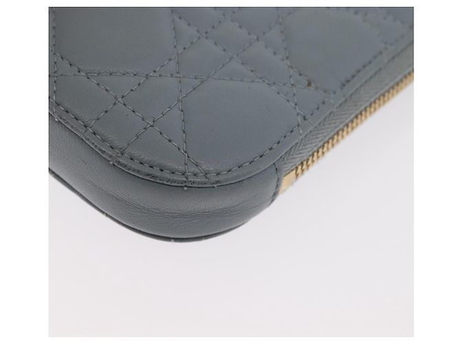 Borsa a tracolla in pelle di agnello grigia con catena Christian Dior Cannage Auth BAZ467 - vista 19