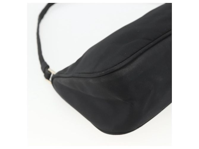 Bolso Accesorio Prada Nylon Negro Plata Auth bs34268 - vista 14