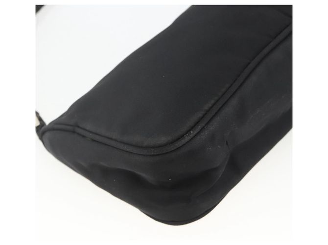Bolso Accesorio Prada Nylon Negro Plata Auth bs34268 - vista 16