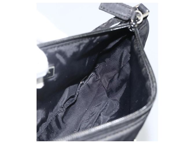 Bolso Accesorio Prada Nylon Negro Plata Auth bs34268 - vista 20