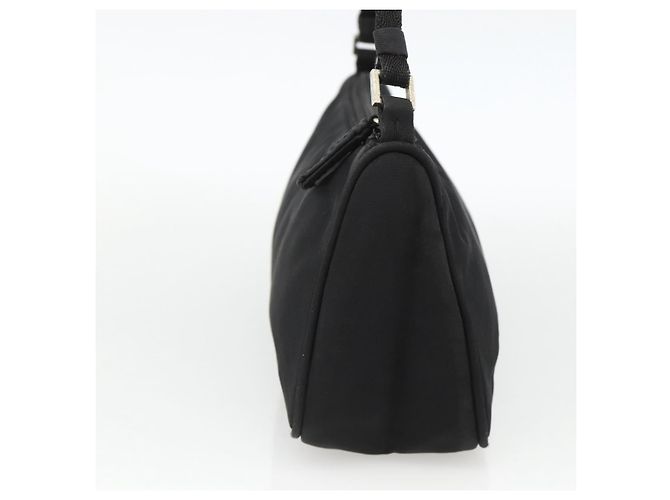 Bolso Accesorio Prada Nylon Negro Plata Auth bs34268 - vista 3