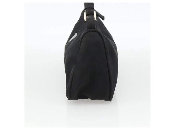 Bolso Accesorio Prada Nylon Negro Plata Auth bs34268 - vista 4