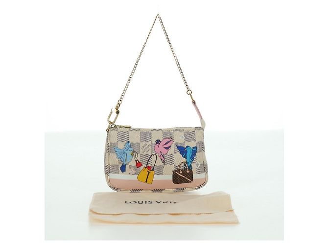 LOUIS VUITTON Mini Pochette Accessoires Damier Azur Pouch N64451 LV Auth AMZ456M - vista 12