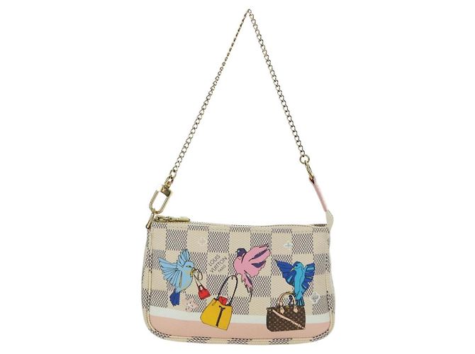 LOUIS VUITTON Mini Pochette Accessoires Damier Azur Pouch N64451 LV Auth AMZ456M - vista 13