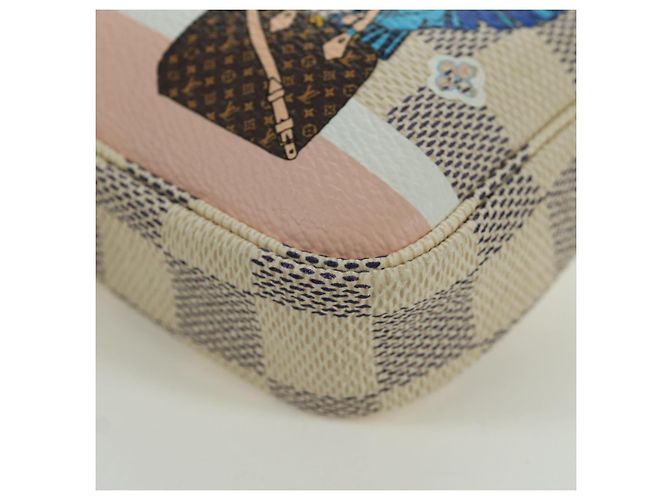 LOUIS VUITTON Mini Pochette Accessoires Damier Azur Pouch N64451 LV Auth AMZ456M - vista 15