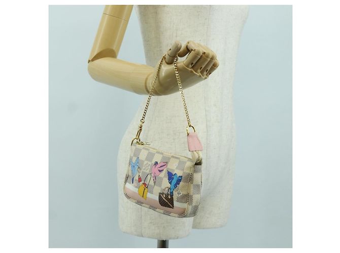 LOUIS VUITTON Mini Pochette Accessoires Damier Azur Pouch N64451 LV Auth AMZ456M - vista 24