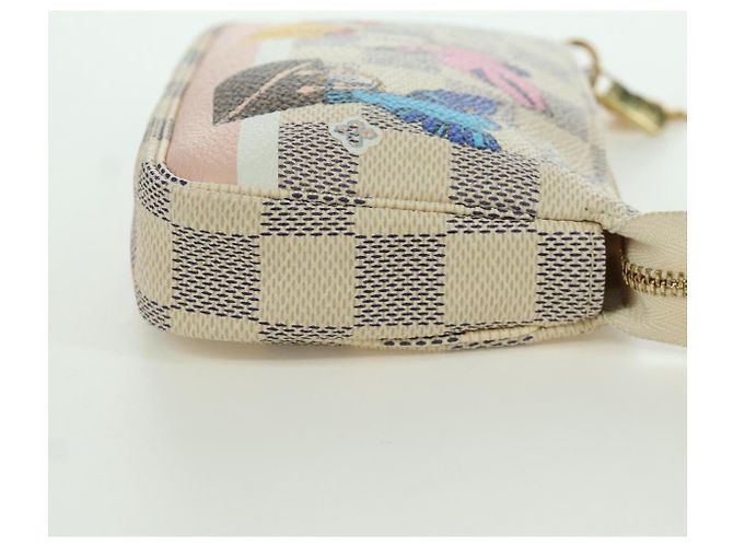 LOUIS VUITTON Mini Pochette Accessoires Damier Azur Pouch N64451 LV Auth AMZ456M - vista 4