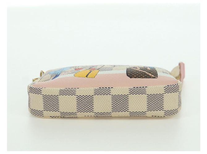 LOUIS VUITTON Mini Pochette Accessoires Damier Azur Pouch N64451 LV Auth AMZ456M - vista 5
