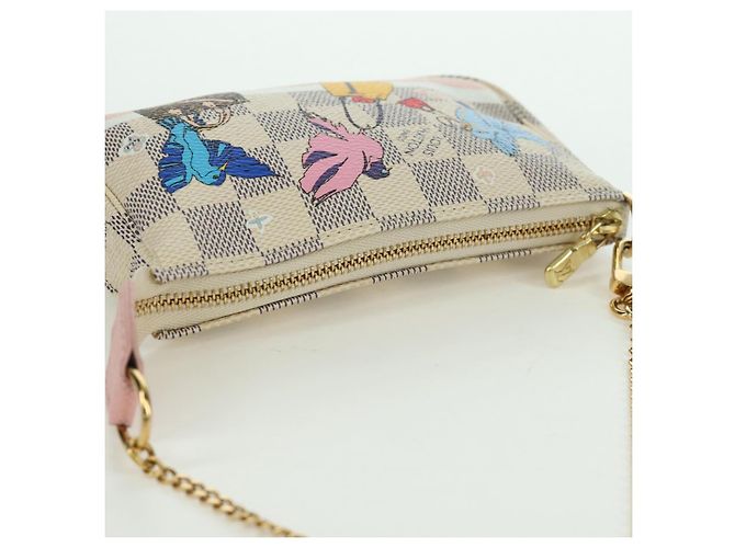 LOUIS VUITTON Mini Pochette Accessoires Damier Azur Pouch N64451 LV Auth AMZ456M - vista 6