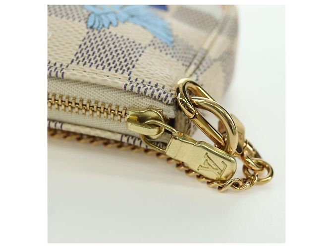 LOUIS VUITTON Mini Pochette Accessoires Damier Azur Pouch N64451 LV Auth AMZ456M - vista 9