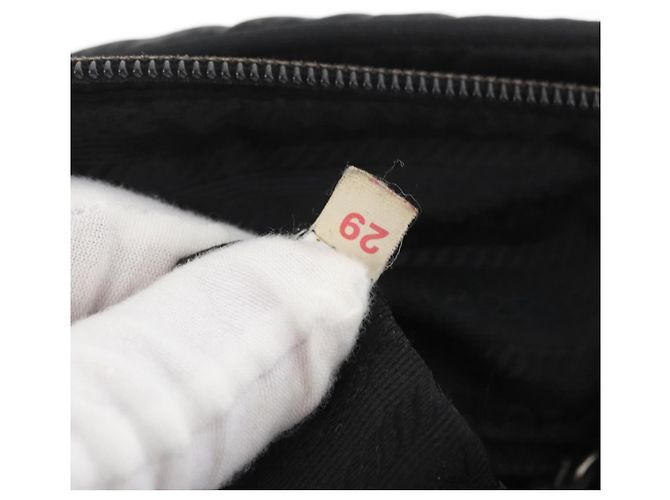 PRADA Shoulder Bag Nylon Black Silver Auth mr2288 Silvery - view 12