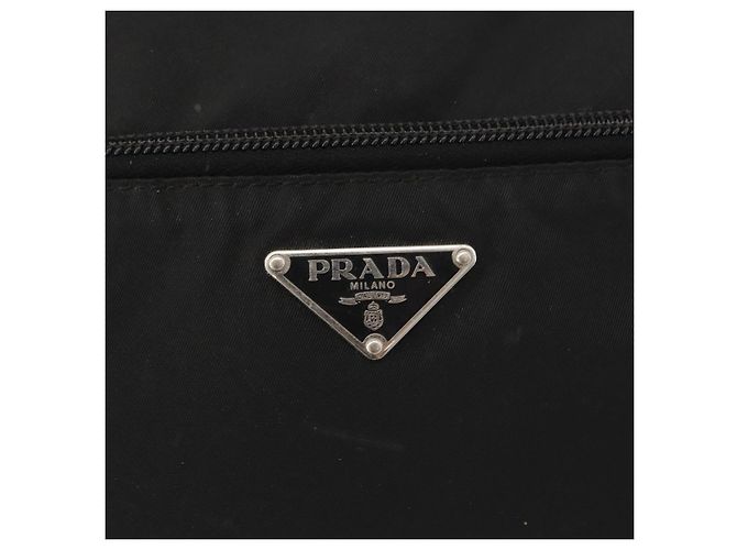 PRADA Shoulder Bag Nylon Black Silver Auth mr2288 Silvery - view 18