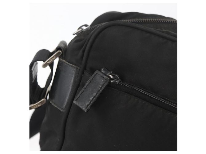 PRADA Shoulder Bag Nylon Black Silver Auth mr2288 Silvery - view 19