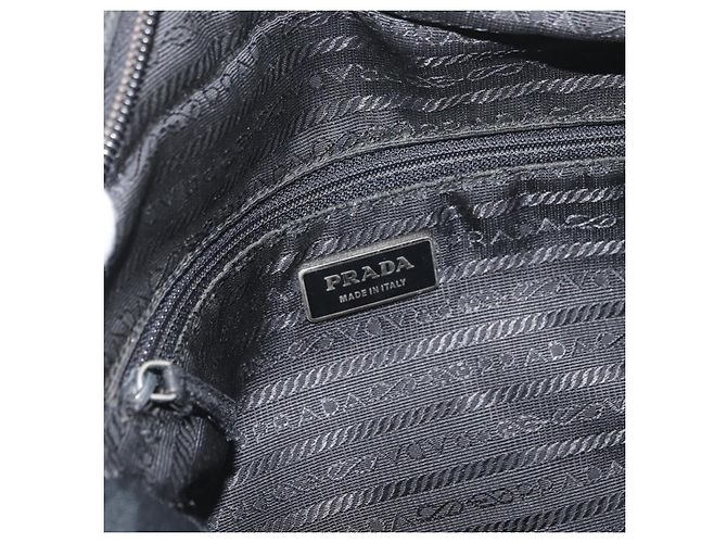 PRADA Shoulder Bag Nylon Black Silver Auth mr2288 Silvery - view 20