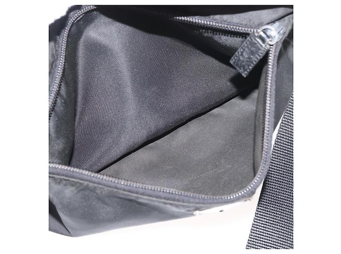 PRADA Shoulder Bag Nylon Black Silver Auth mr2288 Silvery - view 25