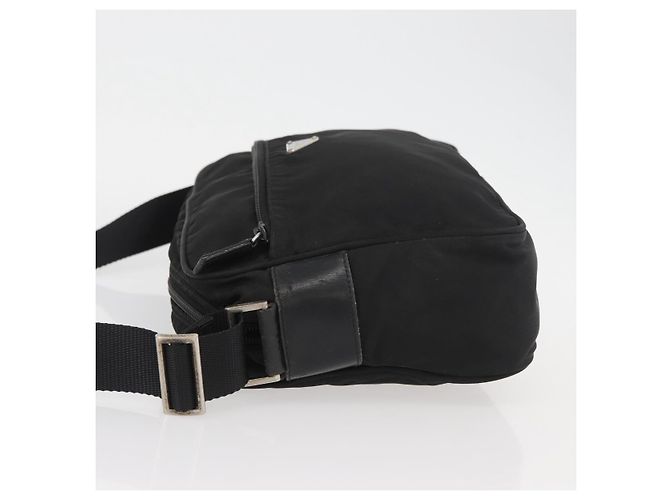 PRADA Shoulder Bag Nylon Black Silver Auth mr2288 Silvery - view 4