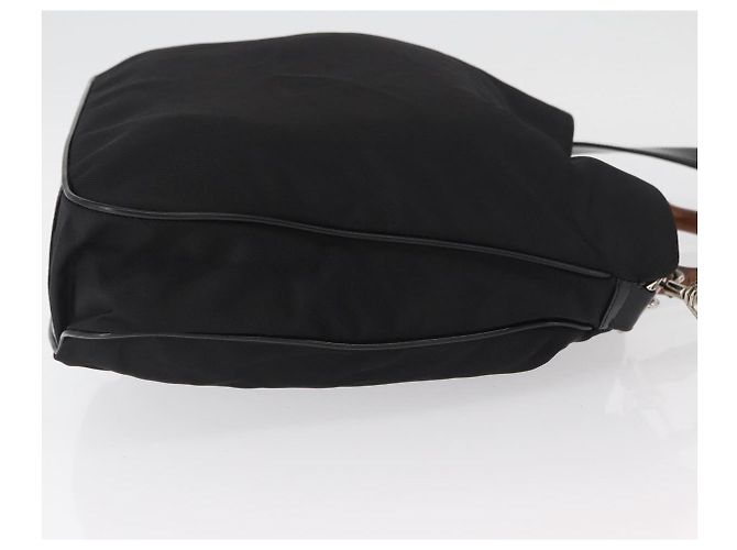 Borsa a Spalla GUCCI Bamboo Nylon 2in1 Nero Argento 001 2852 1577 5 Auth AMZ012 - vista 3