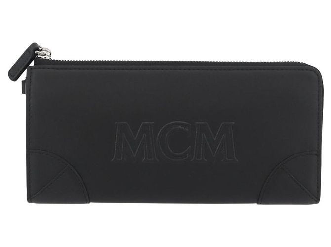 MCM Langer Geldbeutel Leder Schwarz Silber MYLDATA04 Auth SW2293V - Ansicht 13