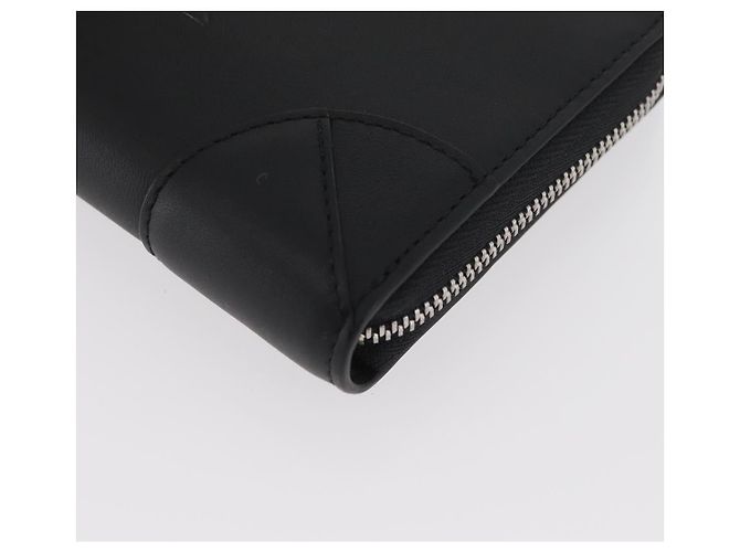 MCM Langer Geldbeutel Leder Schwarz Silber MYLDATA04 Auth SW2293V - Ansicht 14