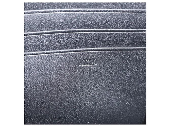 MCM Langer Geldbeutel Leder Schwarz Silber MYLDATA04 Auth SW2293V - Ansicht 18