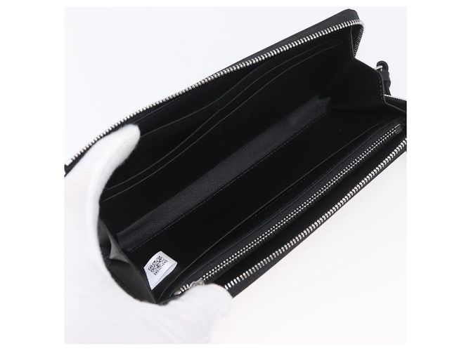 MCM Langer Geldbeutel Leder Schwarz Silber MYLDATA04 Auth SW2293V - Ansicht 9
