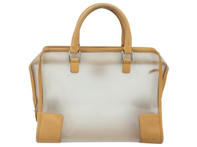 LOEWE Amazona 32 Borsa a Mano Vinile Trasparente Argento Auth AMZ137 - Ansicht 2