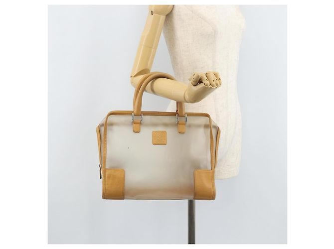 LOEWE Amazona 32 Borsa a Mano Vinile Trasparente Argento Auth AMZ137 - Ansicht 25