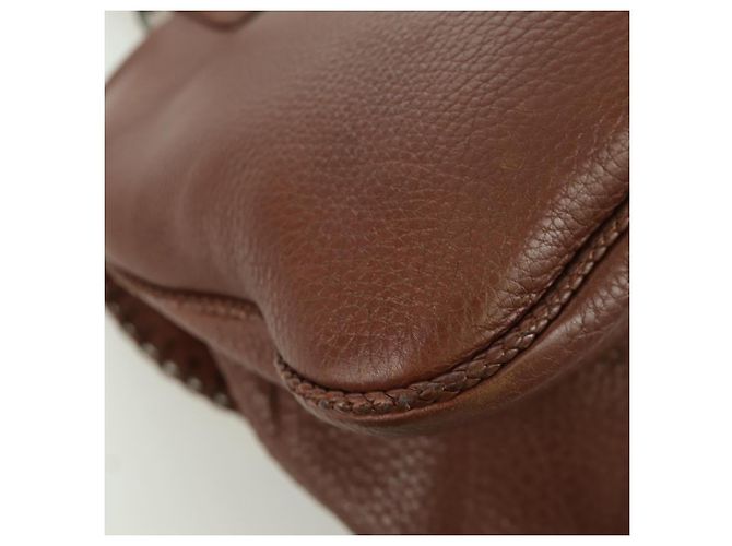 Borsa a mano in pelle marrone e argento Christian Dior Gaucho Saddle Auth BAZ225SAV - vista 15
