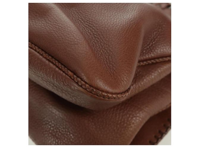 Borsa a mano in pelle marrone e argento Christian Dior Gaucho Saddle Auth BAZ225SAV - vista 16