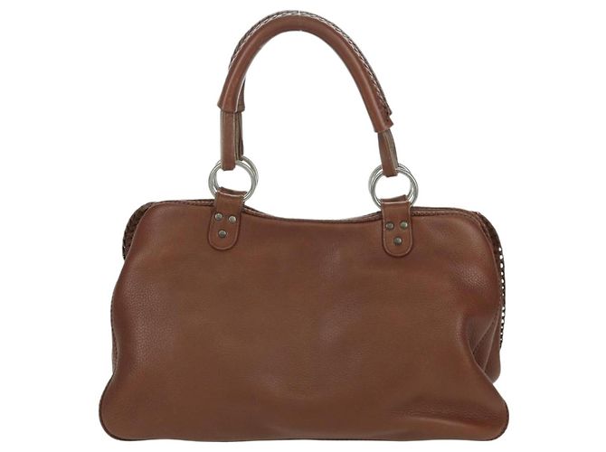 Borsa a mano in pelle marrone e argento Christian Dior Gaucho Saddle Auth BAZ225SAV - vista 2