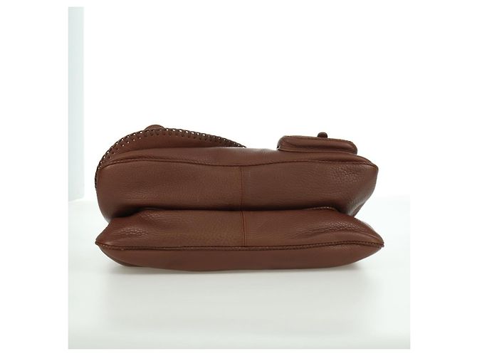 Borsa a mano in pelle marrone e argento Christian Dior Gaucho Saddle Auth BAZ225SAV - vista 5