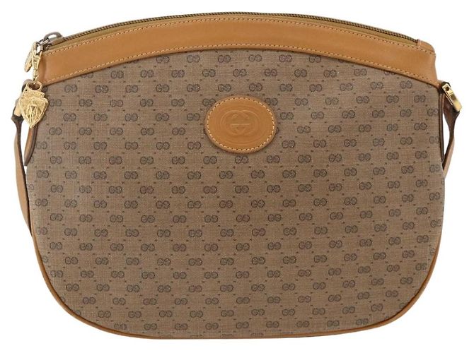 Gucci Borsa a Spalla Micro GG Supreme PVC Beige Oro 007 87 0096 Auth ka3457 D'oro - vista 13