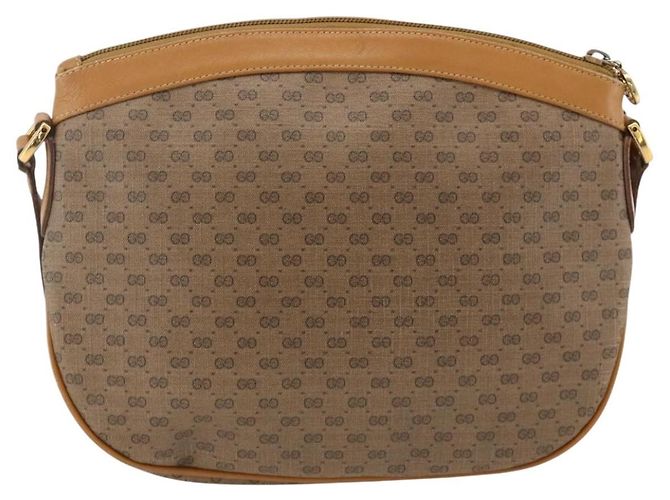 Gucci Borsa a Spalla Micro GG Supreme PVC Beige Oro 007 87 0096 Auth ka3457 D'oro - vista 2