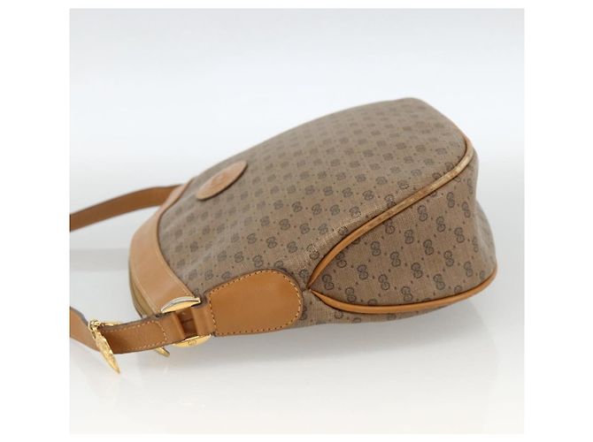 Gucci Borsa a Spalla Micro GG Supreme PVC Beige Oro 007 87 0096 Auth ka3457 D'oro - vista 3