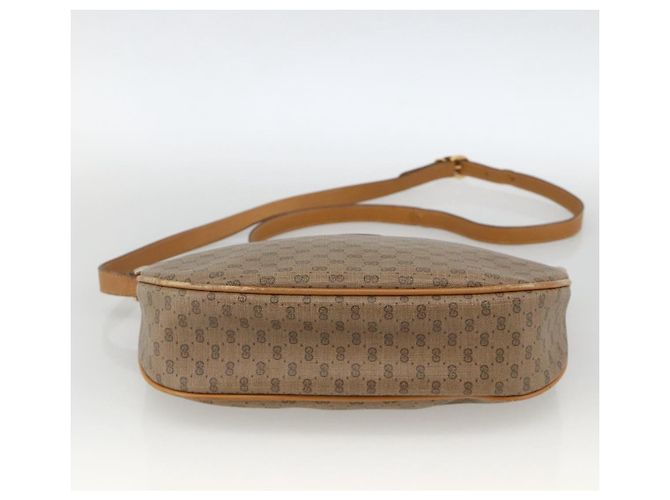 Gucci Borsa a Spalla Micro GG Supreme PVC Beige Oro 007 87 0096 Auth ka3457 D'oro - vista 5