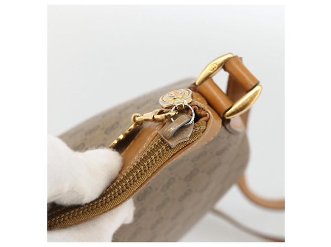 Gucci Borsa a Spalla Micro GG Supreme PVC Beige Oro 007 87 0096 Auth ka3457 D'oro - vista 9