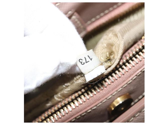 Saffiano PRADA Galleria Sac à main en cuir Safiano 2 en 1 Rose Or Auth YKZ312 Doré - vue 12