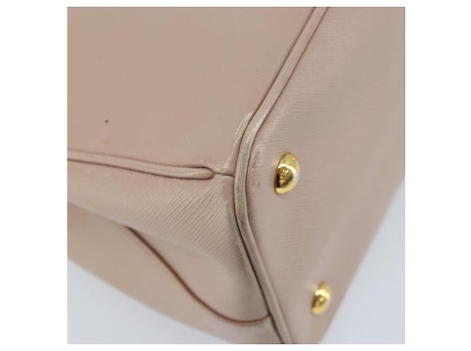 Saffiano PRADA Galleria Sac à main en cuir Safiano 2 en 1 Rose Or Auth YKZ312 Doré - vue 18