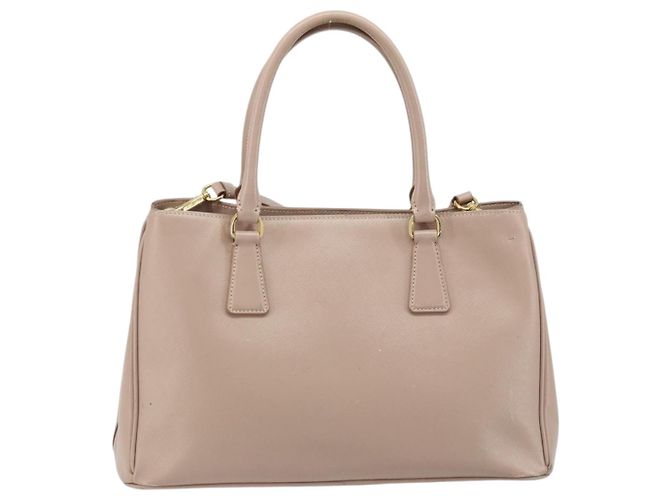 Saffiano PRADA Galleria Sac à main en cuir Safiano 2 en 1 Rose Or Auth YKZ312 Doré - vue 2