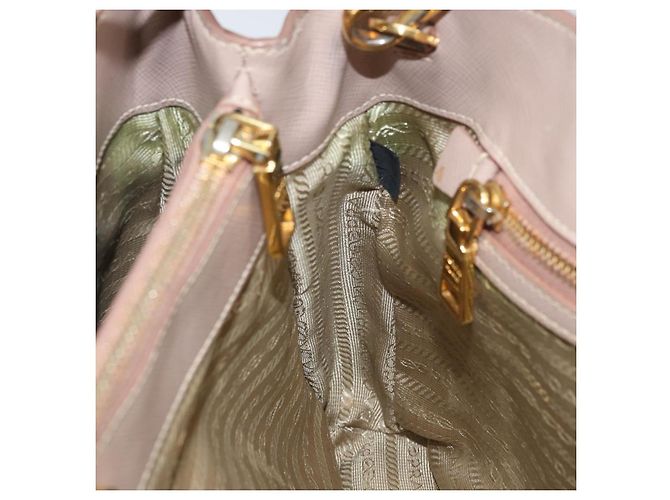 Saffiano PRADA Galleria Sac à main en cuir Safiano 2 en 1 Rose Or Auth YKZ312 Doré - vue 23