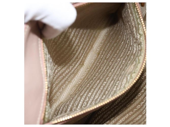 Saffiano PRADA Galleria Sac à main en cuir Safiano 2 en 1 Rose Or Auth YKZ312 Doré - vue 25